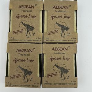 Lot of 4 brand new Aegean African bath body soaps natural olive oil‎